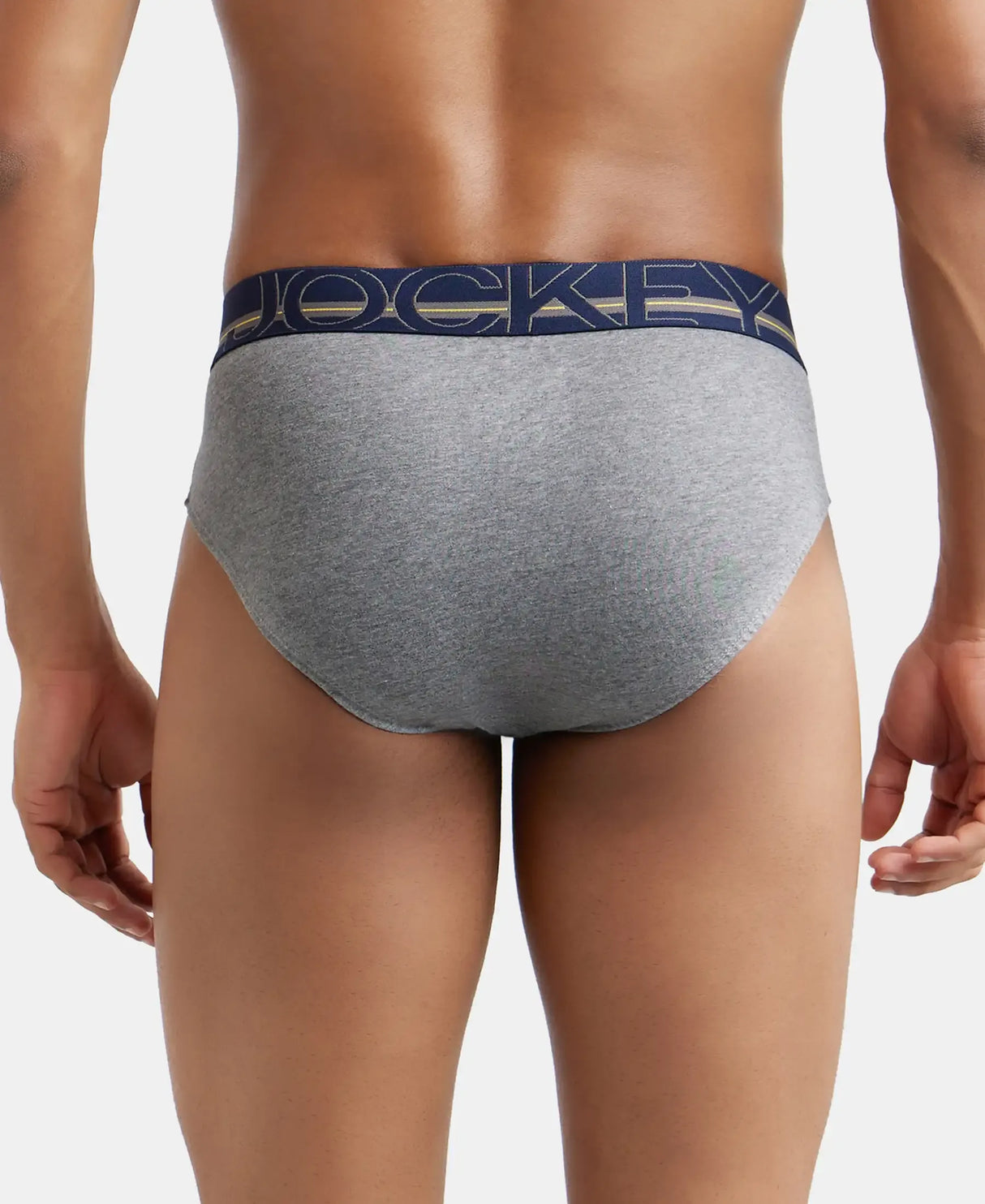 JOCKEY Super Combed Cotton Solid Brief with Ultrasoft Waistband #US14- Grey Melange