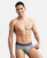 JOCKEY Super Combed Cotton Solid Brief with Ultrasoft Waistband #US14- Grey Melange