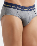 JOCKEY Super Combed Cotton Solid Brief with Ultrasoft Waistband #US14- Grey Melange