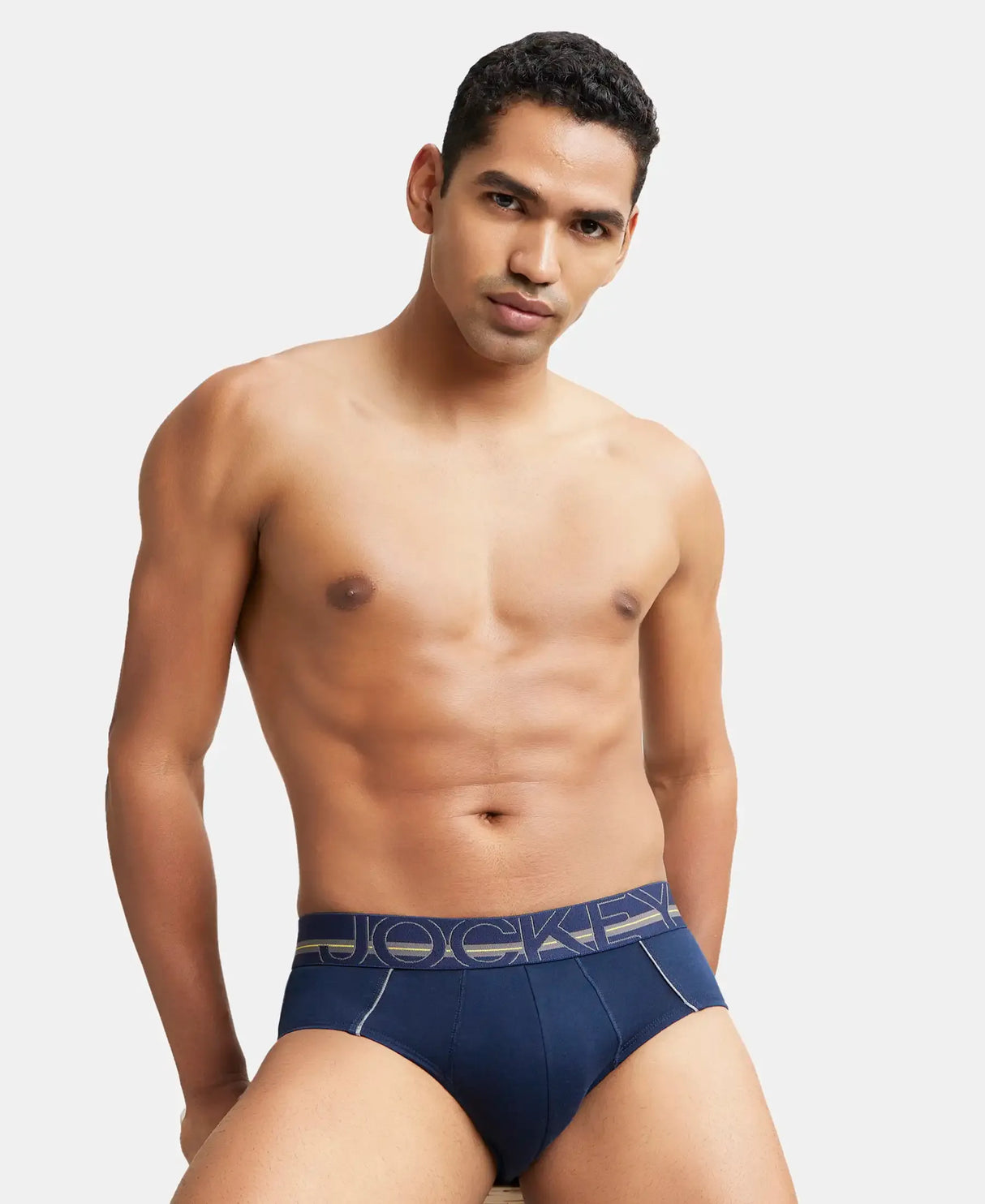 JOCKEY Super Combed Cotton Solid Brief with Ultrasoft Waistband #US14- Navy