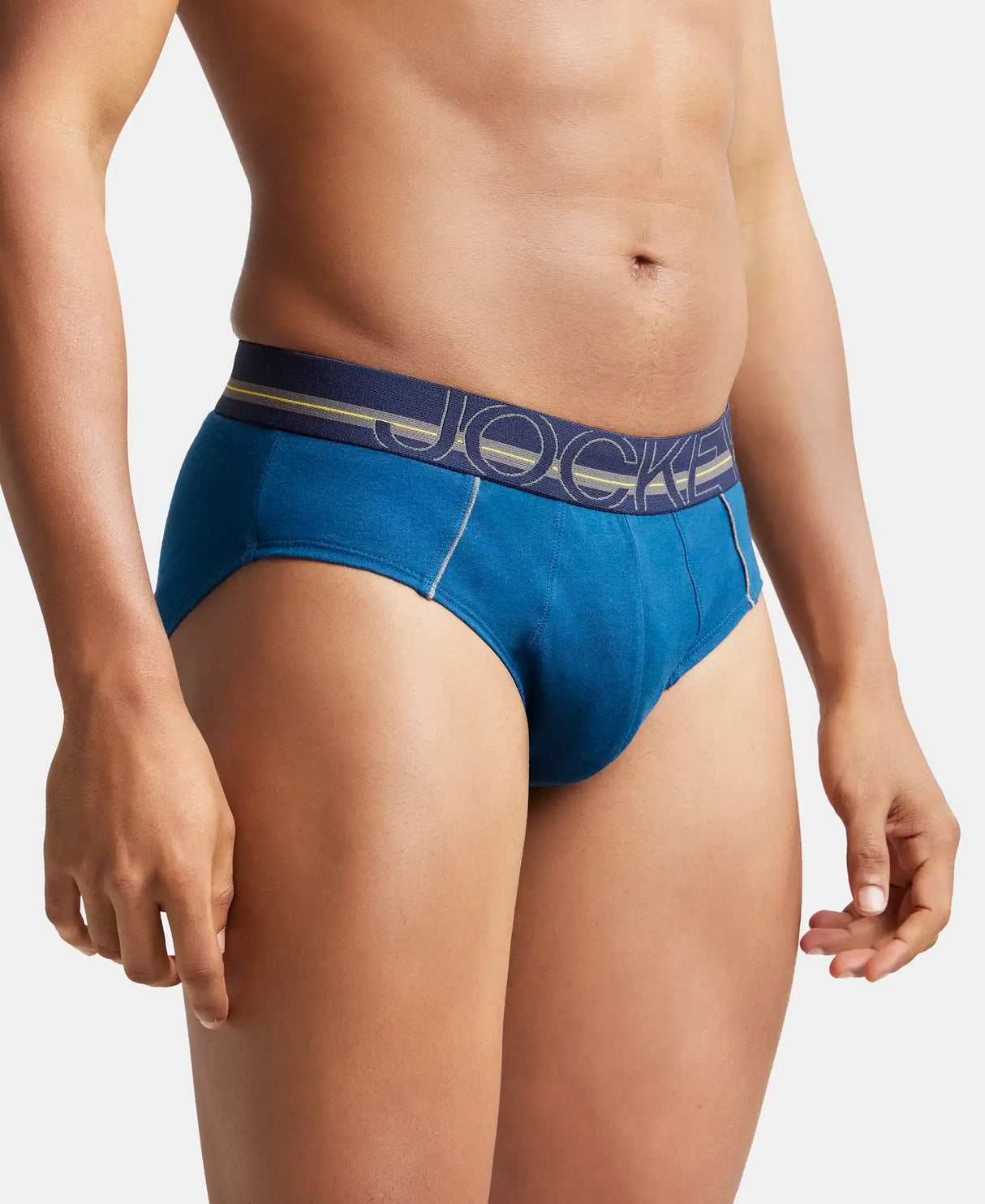 JOCKEY Super Combed Cotton Solid Brief with Ultrasoft Waistband #US14- Poseidon