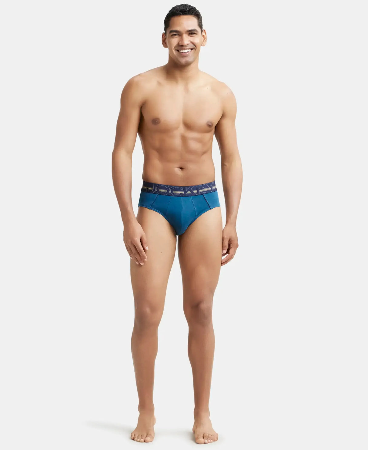 JOCKEY Super Combed Cotton Solid Brief with Ultrasoft Waistband #US14- Seaport Teal