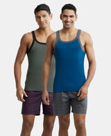 Super Combed Cotton Rib Square Neck Gym Vest US27 - Assorted (Pack of 2)