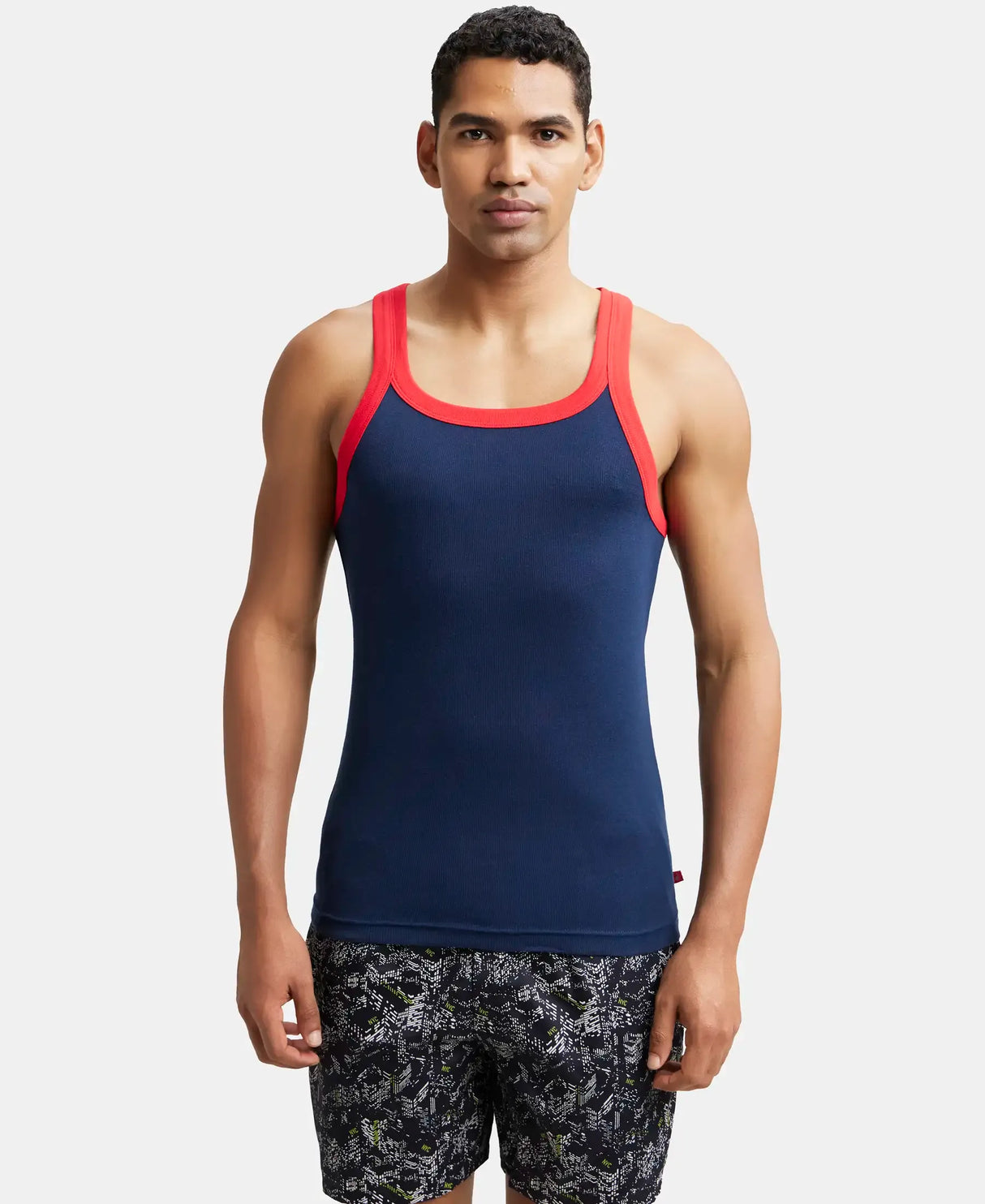 Super Combed Cotton Rib Square Neck Gym Vest US27 - Assorted (Pack of 2)