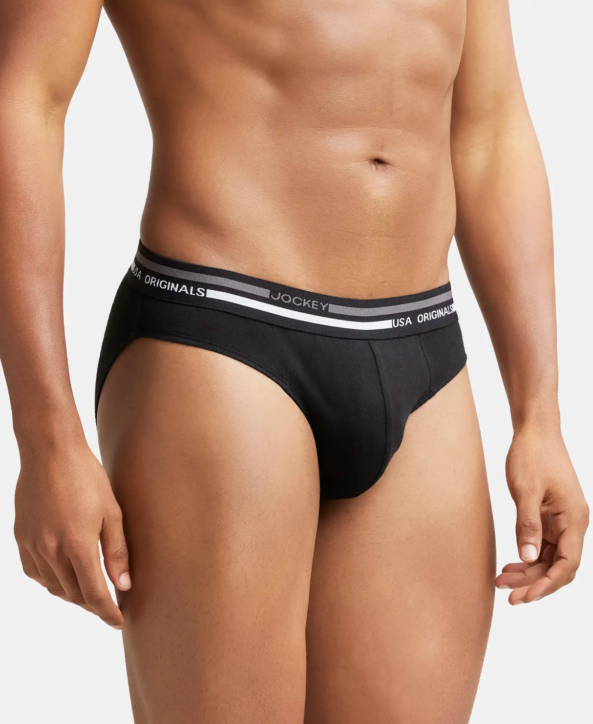 JOCKEY Solid Brief with Ultrasoft Waistband #US49- Black