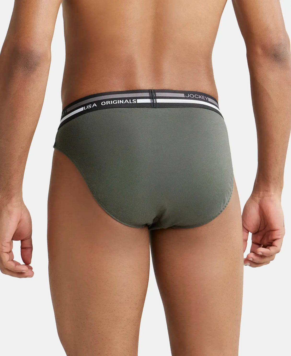 JOCKEY Solid Brief with Ultrasoft Waistband #US49- Deep Olive