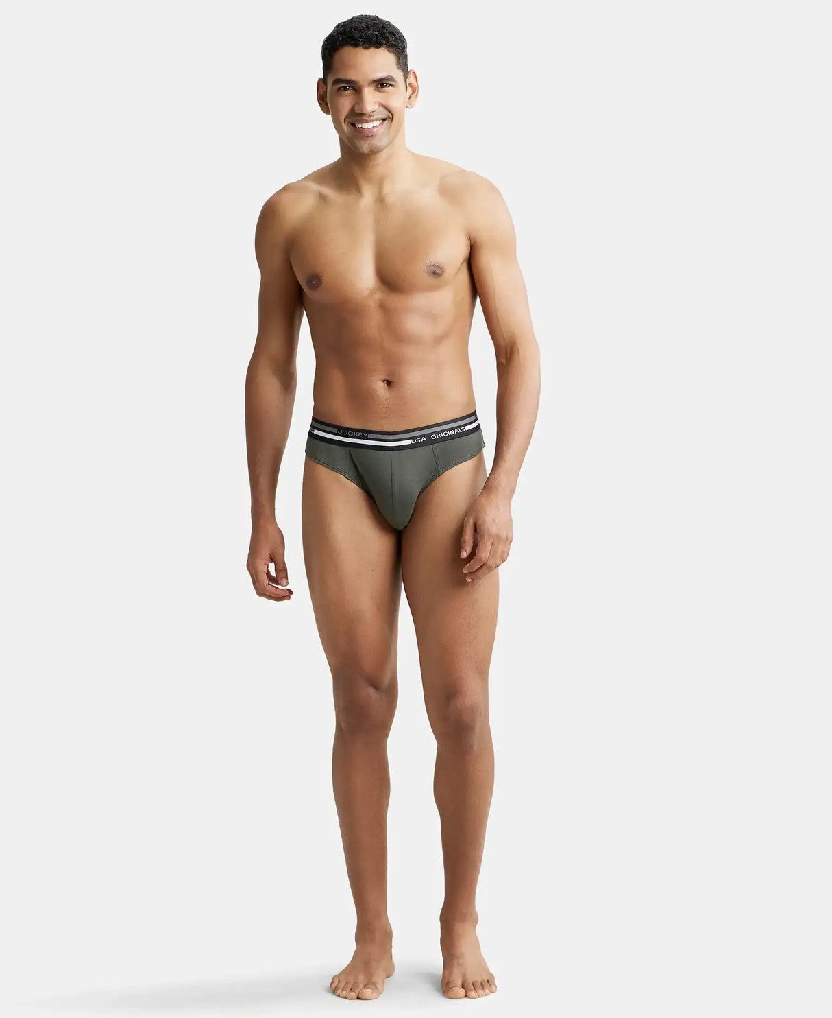 JOCKEY Solid Brief with Ultrasoft Waistband #US49- Deep Olive