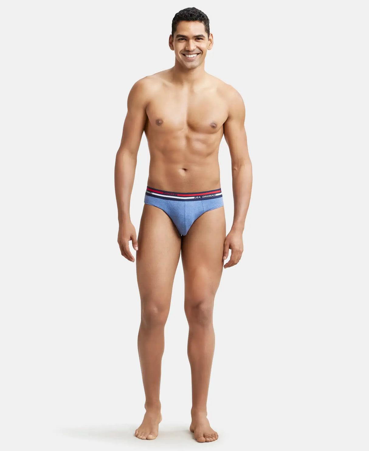 JOCKEY Solid Brief with Ultrasoft Waistband #US49- Light Denim Melange