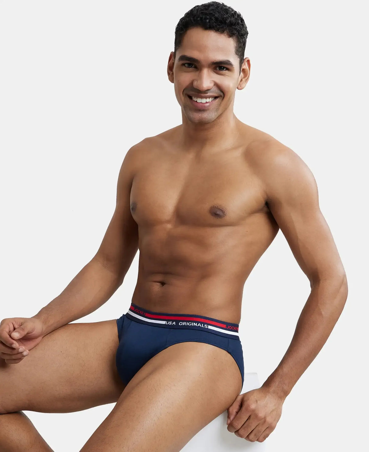 JOCKEY Solid Brief with Ultrasoft Waistband #US49- Navy