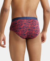 JOCKEY Printed Brief with Ultrasoft Waistband #US52- Brick Red