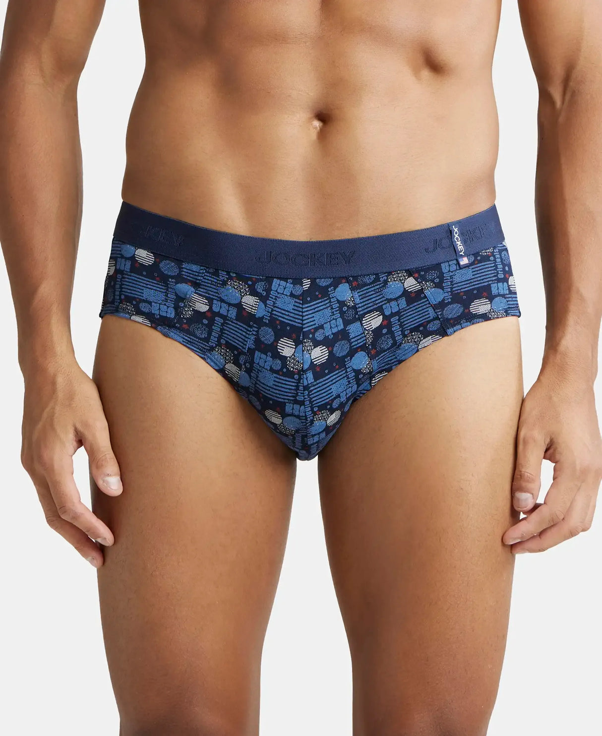 JOCKEY Printed Brief with Ultrasoft Waistband #US52- Navy