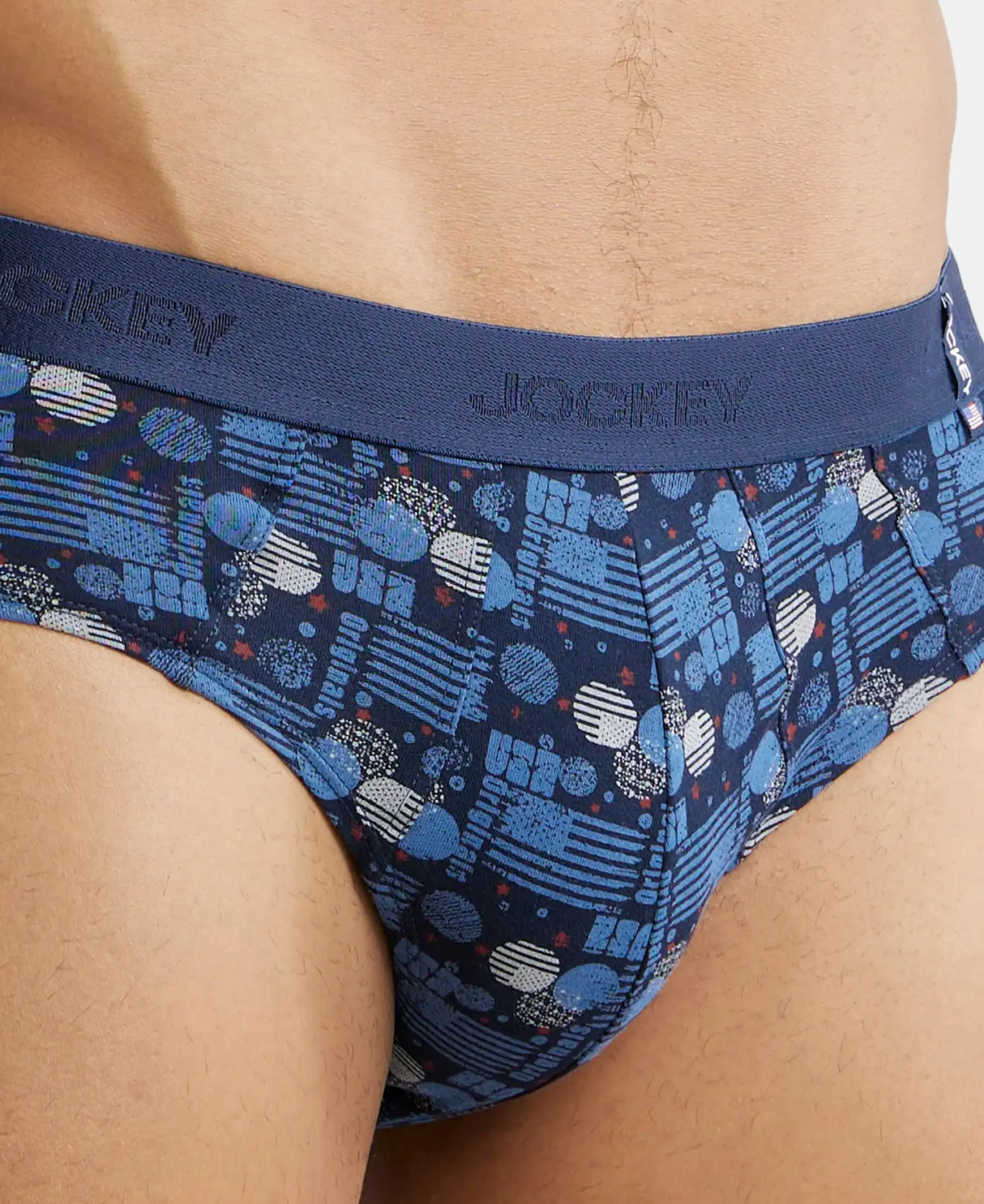 JOCKEY Printed Brief with Ultrasoft Waistband #US52- Navy