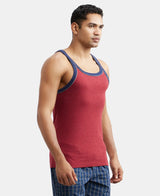 Super Combed Cotton Rib Square Neck Gym Vest with Graphic Print #US54