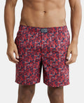 Super Combed  Boxer Shorts with Side Pocket #US57 - Brick Red