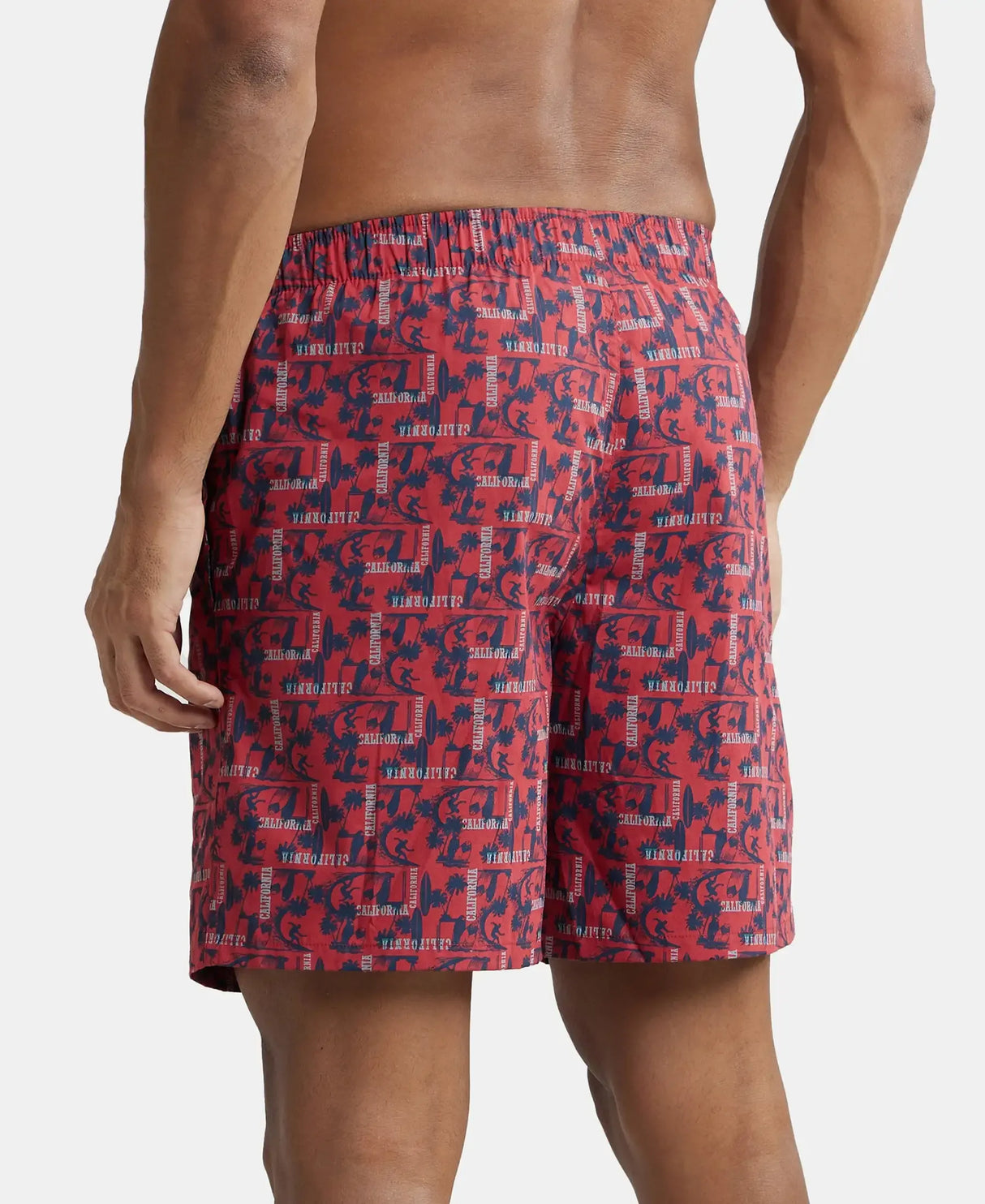 Super Combed  Boxer Shorts with Side Pocket #US57 - Brick Red