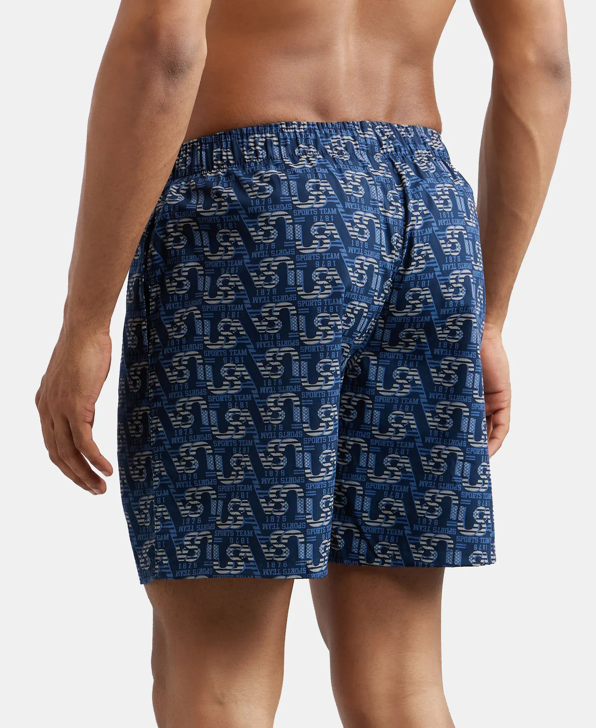 Super Combed  Boxer Shorts with Side Pocket #US57 - Navy