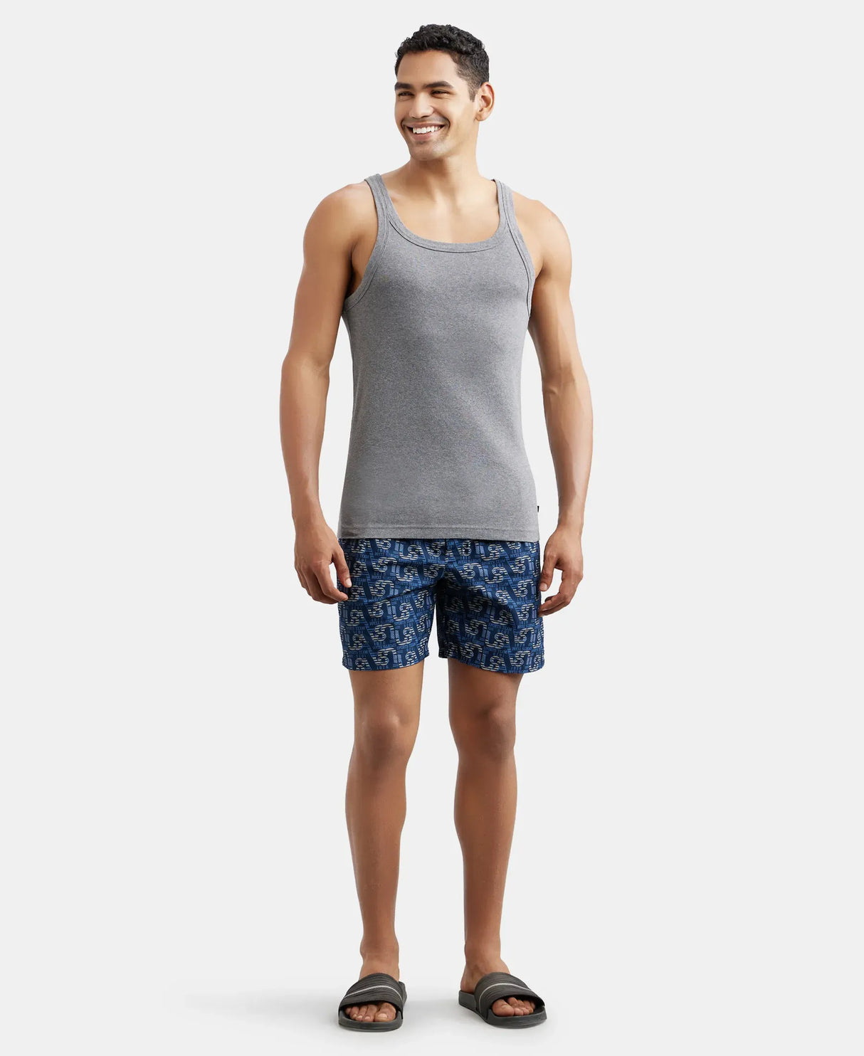 Super Combed  Boxer Shorts with Side Pocket #US57 - Navy