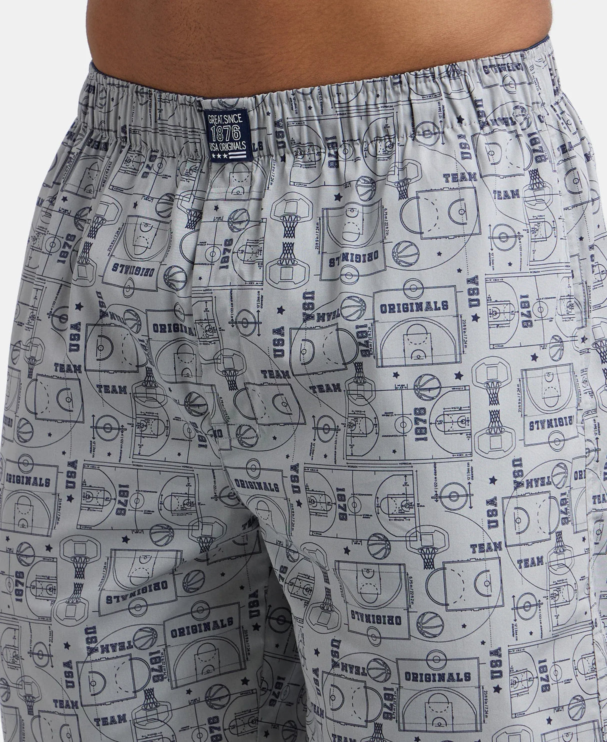 Super Combed  Boxer Shorts with Side Pocket #US57 - Navy Nickle