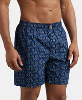 Super Combed  Boxer Shorts with Side Pocket #US57 - Navy Nickle