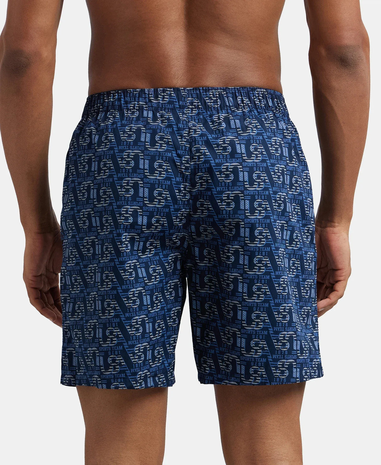 Super Combed  Boxer Shorts with Side Pocket #US57 - Navy Nickle