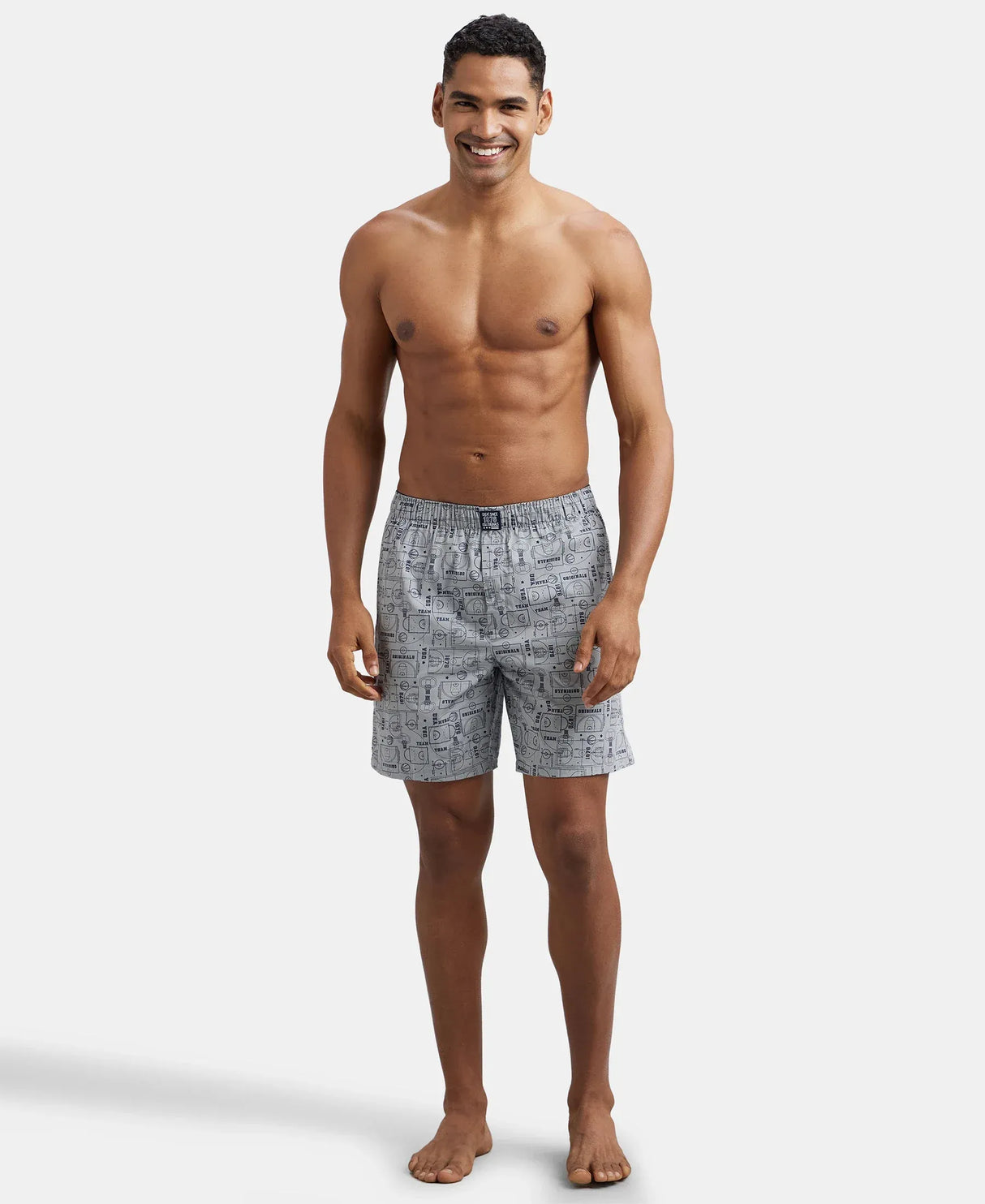 Super Combed  Boxer Shorts with Side Pocket #US57 - Navy Nickle