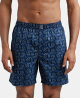 Super Combed  Boxer Shorts with Side Pocket #US57 Pack Of 2 - Navy Seaport Teal