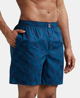 Super Combed  Boxer Shorts with Side Pocket #US57 Pack Of 2 - Navy Seaport Teal