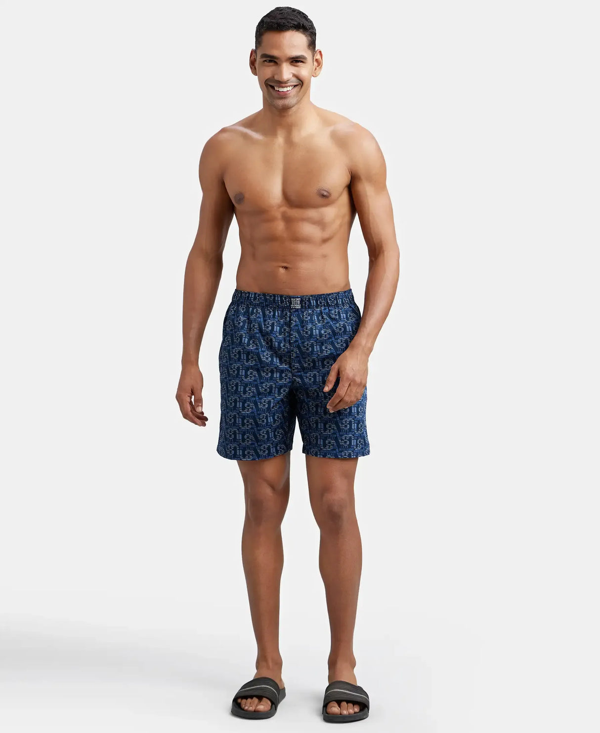 Super Combed  Boxer Shorts with Side Pocket #US57 Pack Of 2 - Navy Seaport Teal