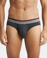 JOCKEY Super Combed Cotton Solid Brief with Ultrasoft Waistband #US59- Black Melange