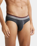 JOCKEY Super Combed Cotton Solid Brief with Ultrasoft Waistband #US59- Black Melange