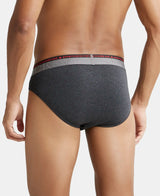 JOCKEY Super Combed Cotton Solid Brief with Ultrasoft Waistband #US59- Black Melange