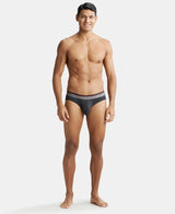 JOCKEY Super Combed Cotton Solid Brief with Ultrasoft Waistband #US59- Black Melange