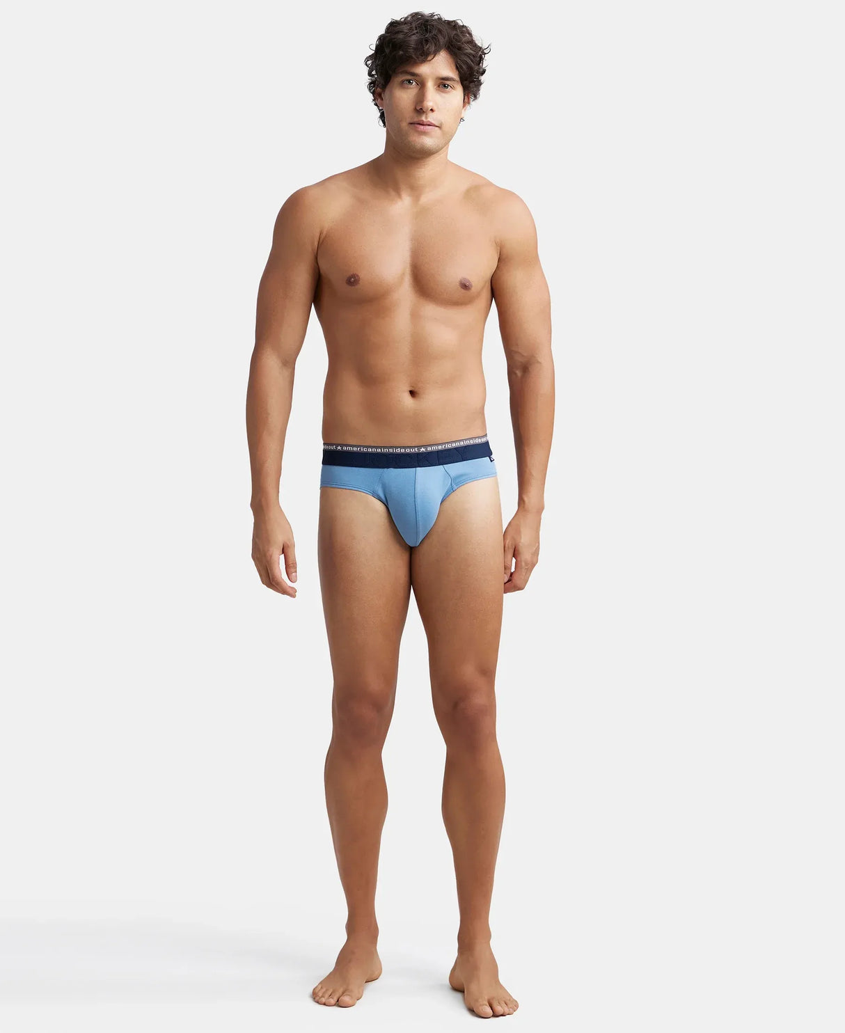 JOCKEY Super Combed Cotton Solid Brief with Ultrasoft Waistband #US59- Blue Heaven