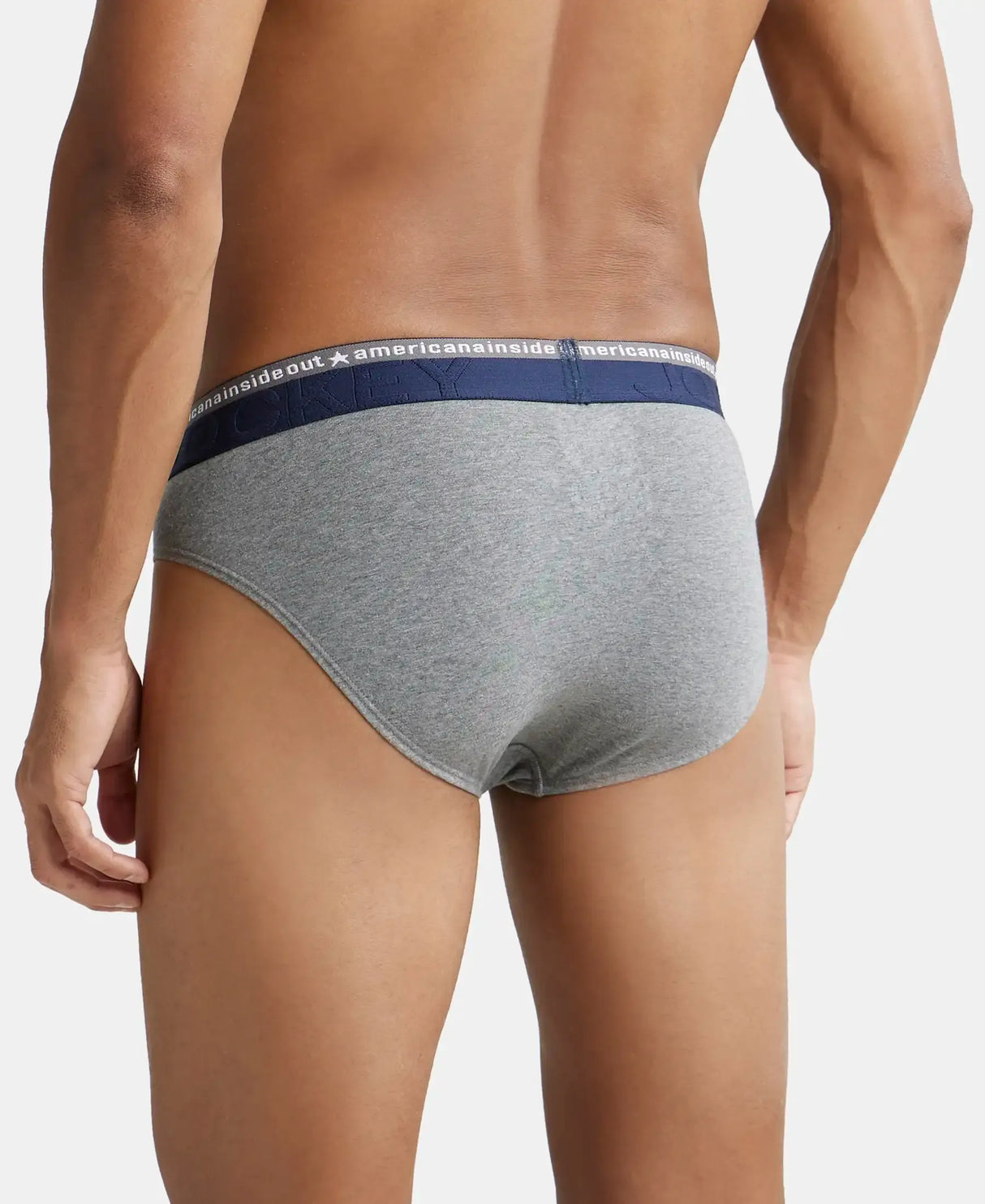 JOCKEY Super Combed Cotton Solid Brief with Ultrasoft Waistband #US59- Mid Grey Melange