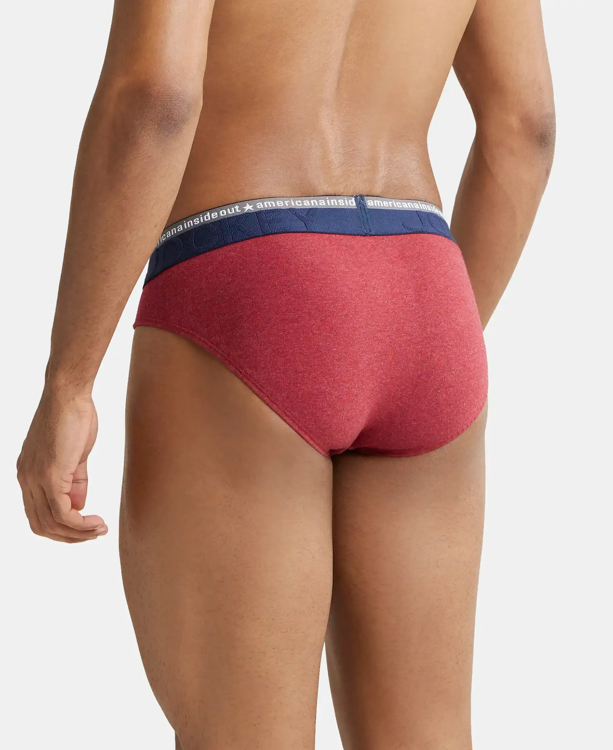 JOCKEY Super Combed Cotton Solid Brief with Ultrasoft Waistband #US59- Red Melange