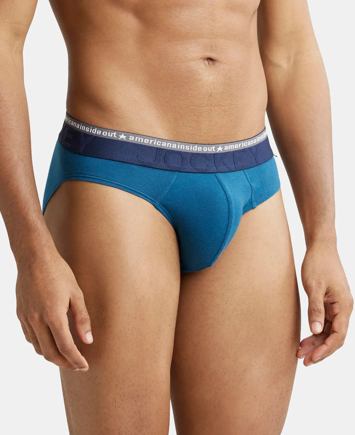 JOCKEY Super Combed Cotton Solid Brief with Ultrasoft Waistband #US59- Seaport Teal