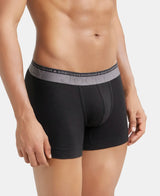 JOCKEY Super Combed Cotton Solid Trunk with Ultrasoft Waistband #US60- Black