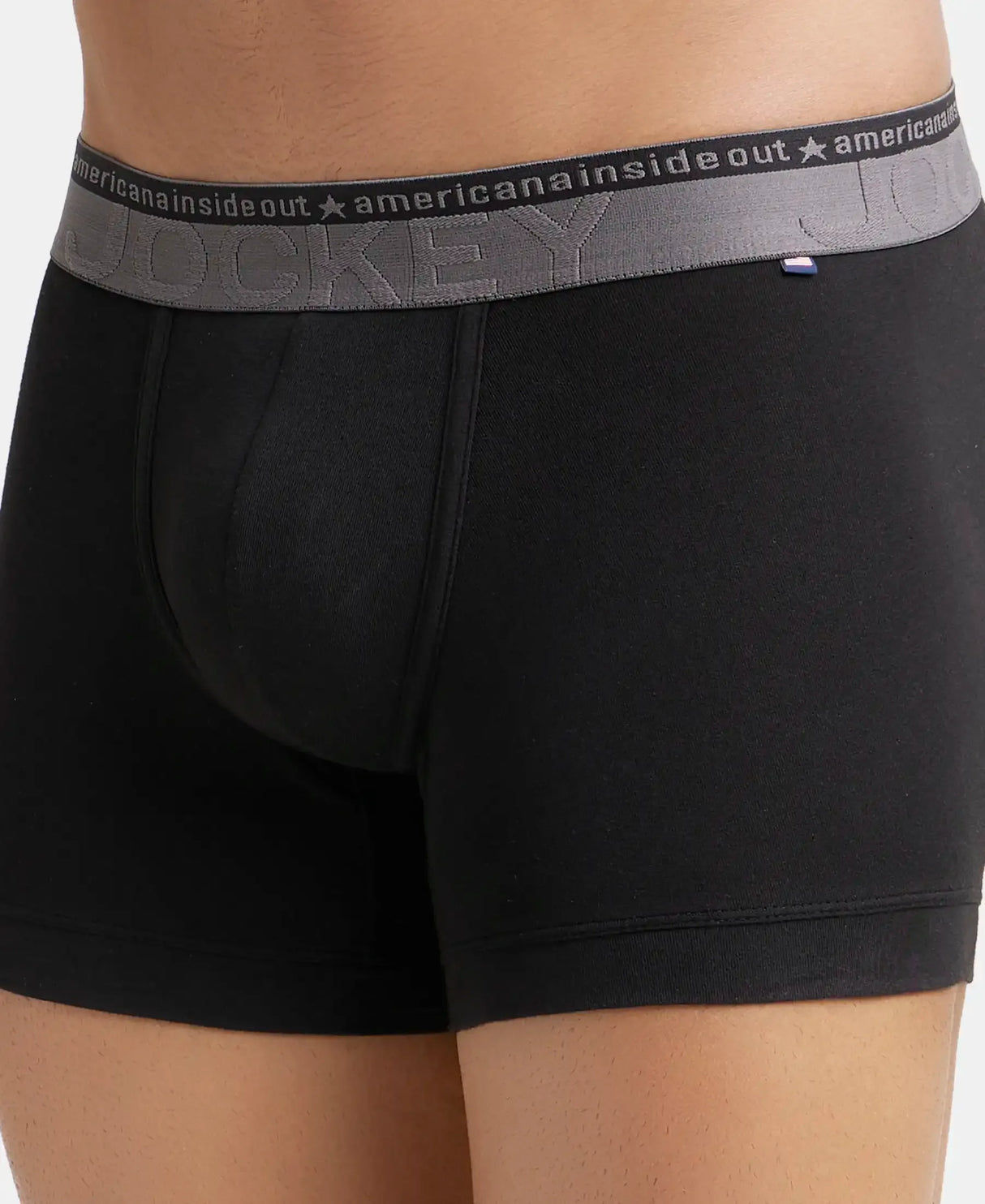 JOCKEY Super Combed Cotton Solid Trunk with Ultrasoft Waistband #US60- Black