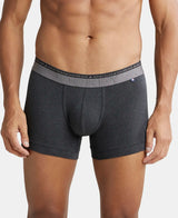 JOCKEY Super Combed Cotton Solid Trunk with Ultrasoft Waistband #US60- Black Melange