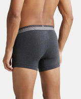 JOCKEY Super Combed Cotton Solid Trunk with Ultrasoft Waistband #US60- Black Melange