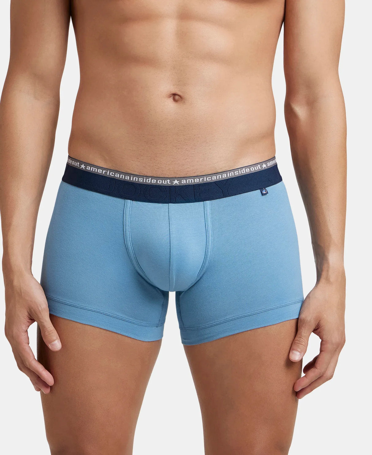 JOCKEY Super Combed Cotton Solid Trunk with Ultrasoft Waistband #US60- Blue Heaven