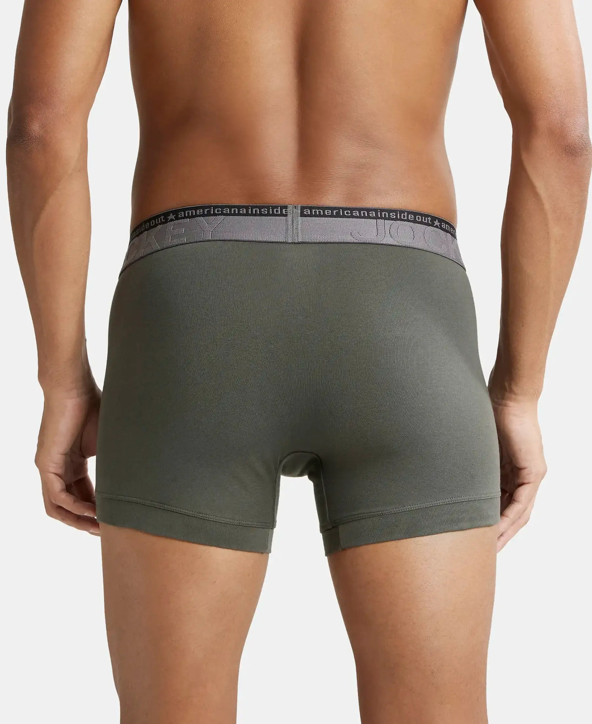 JOCKEY Super Combed Cotton Solid Trunk with Ultrasoft Waistband #US60- Deep Olive