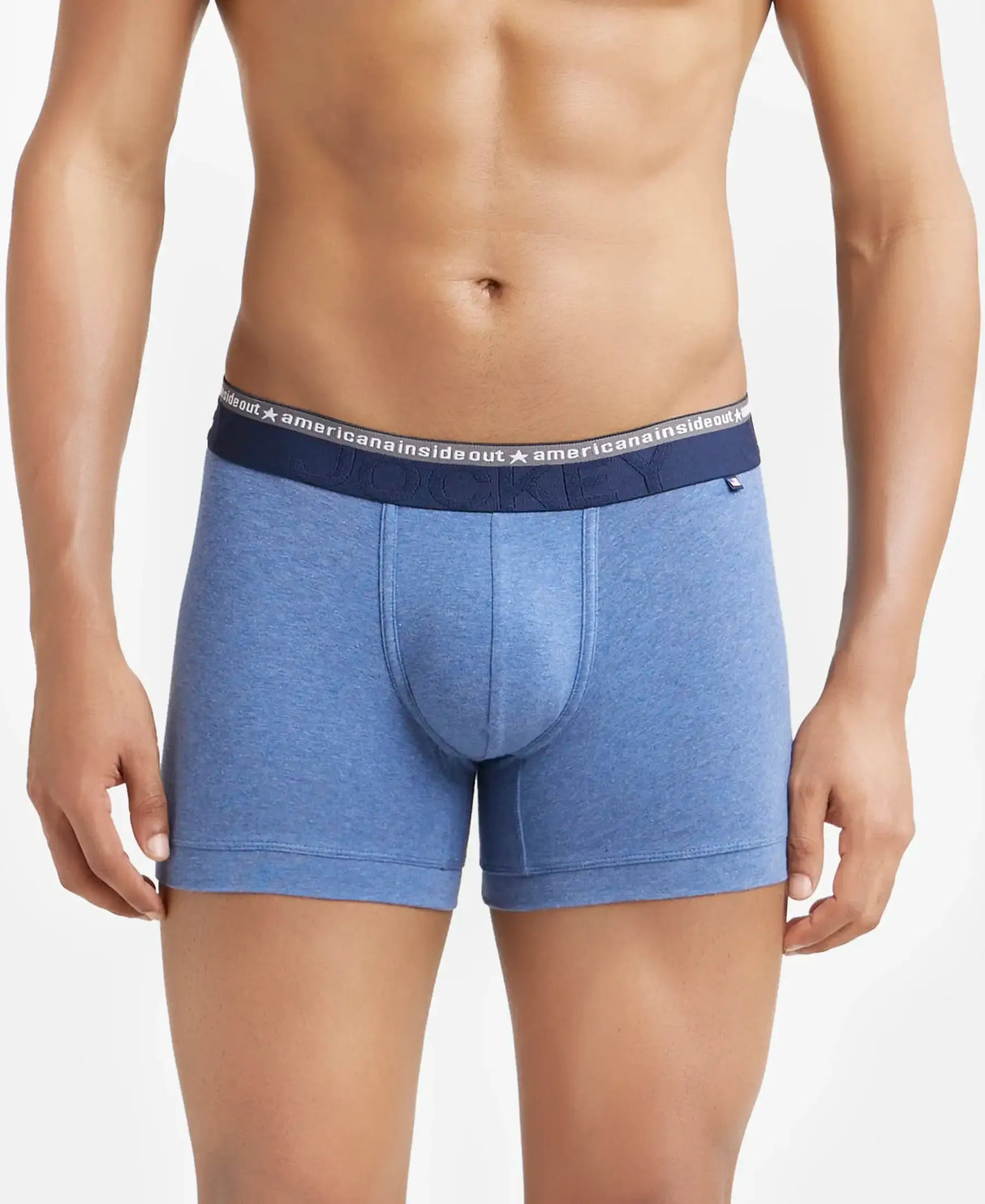 JOCKEY Super Combed Cotton Solid Trunk with Ultrasoft Waistband #US60- Light Denim Melange