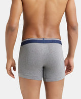 JOCKEY Super Combed Cotton Solid Trunk with Ultrasoft Waistband #US60- Mid Grey Melange