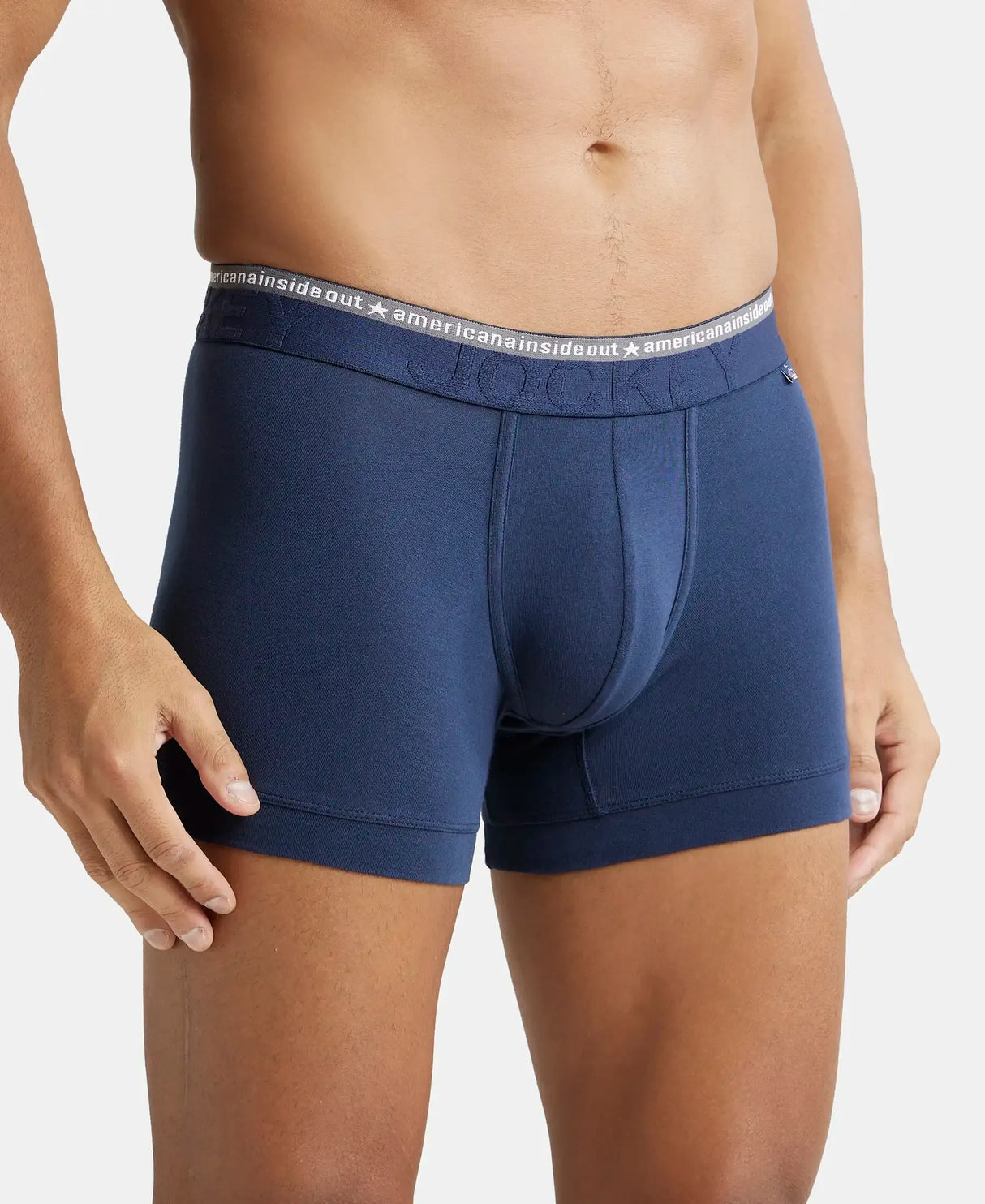 JOCKEY Super Combed Cotton Solid Trunk with Ultrasoft Waistband #US60- Navy