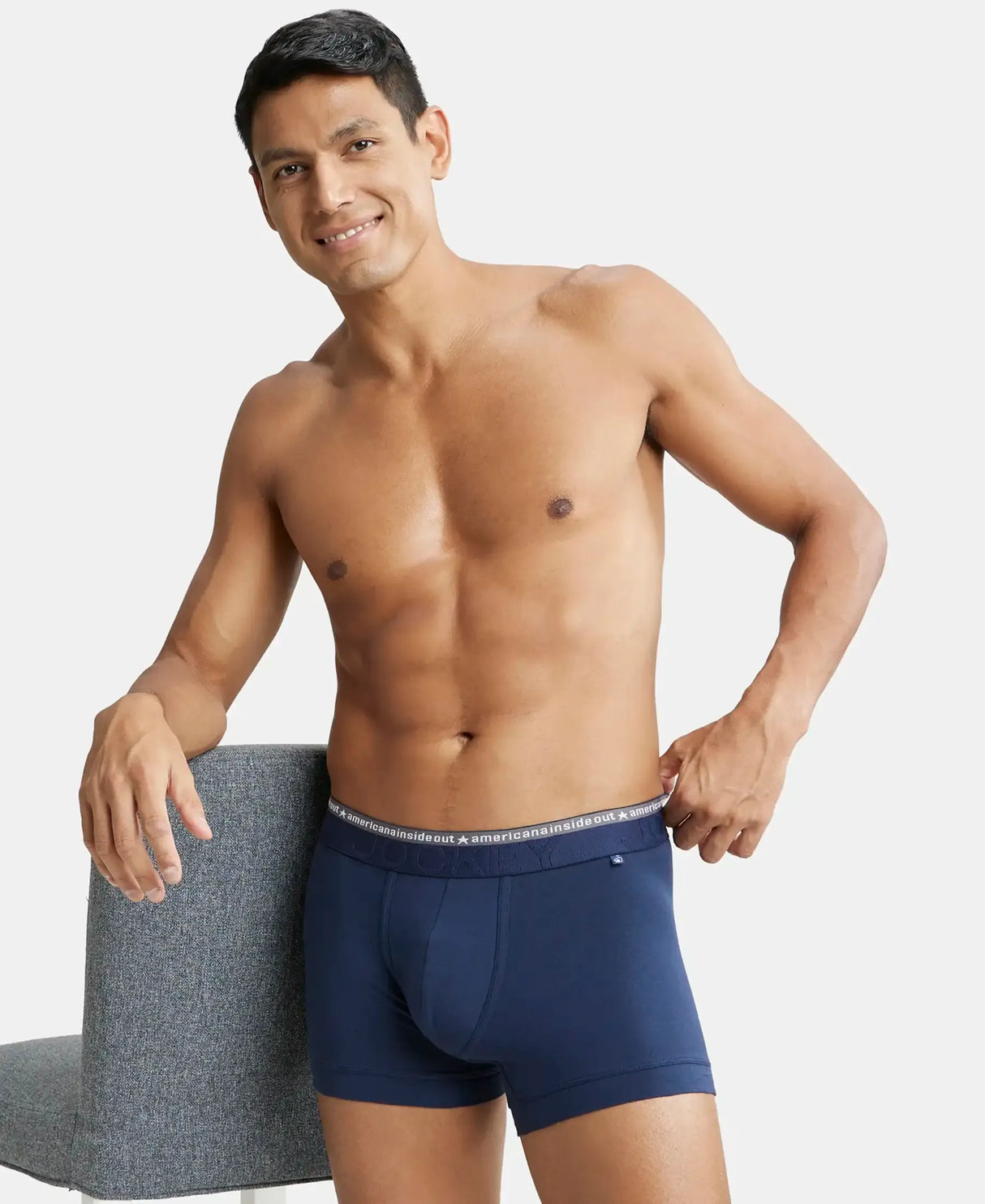 JOCKEY Super Combed Cotton Solid Trunk with Ultrasoft Waistband #US60- Navy