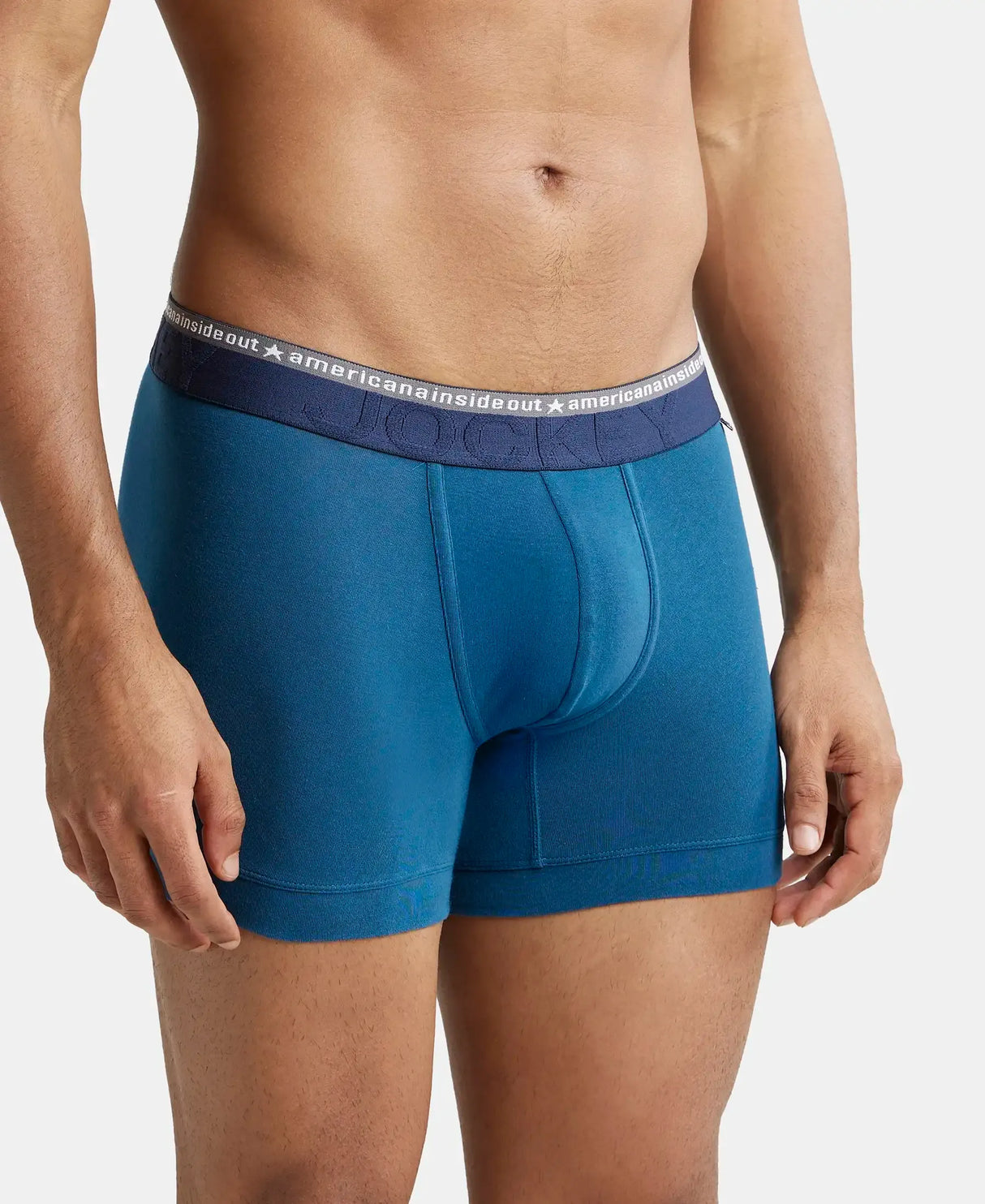 JOCKEY Super Combed Cotton Solid Trunk with Ultrasoft Waistband #US60- Seaport Teal