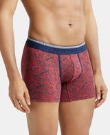 JOCKEY Super Combed Cotton Printed Trunk with Ultrasoft Waistband #US63- Brick Red