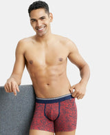 JOCKEY Super Combed Cotton Printed Trunk with Ultrasoft Waistband #US63- Brick Red