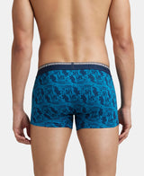 JOCKEY Super Combed Cotton Printed Trunk with Ultrasoft Waistband #US63- Bright Teal